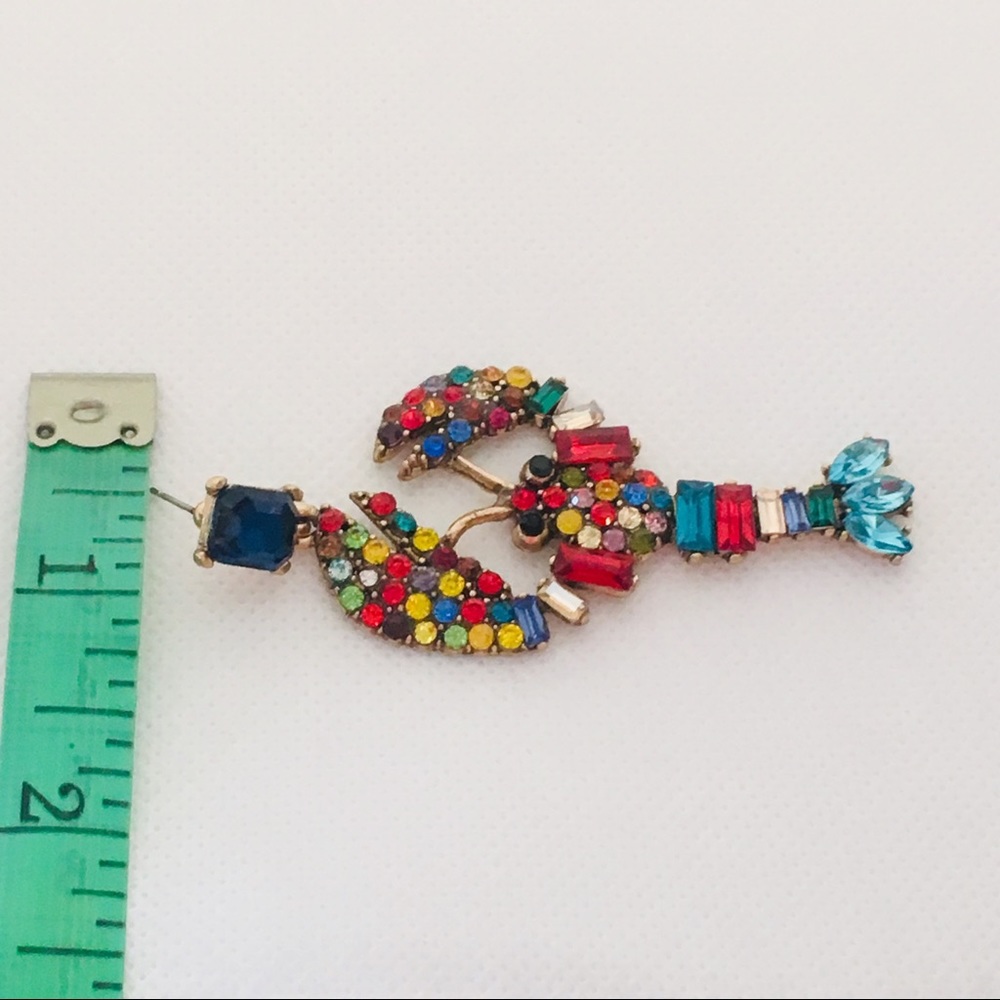 2/$25 Multi Color Crystal Lobster Dangle Earrings - Picture 8 of 8
